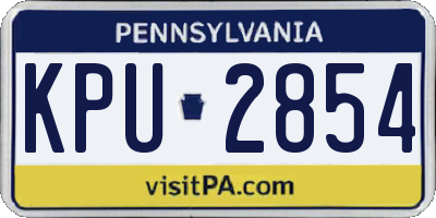 PA license plate KPU2854
