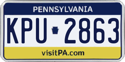 PA license plate KPU2863
