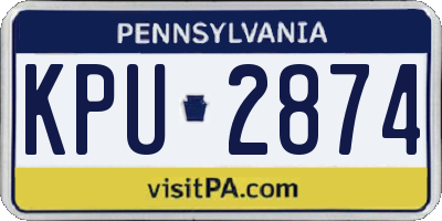 PA license plate KPU2874