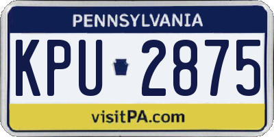 PA license plate KPU2875