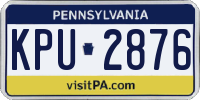 PA license plate KPU2876