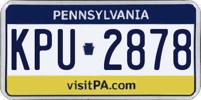 PA license plate KPU2878