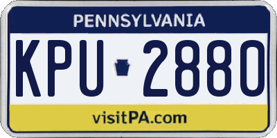 PA license plate KPU2880