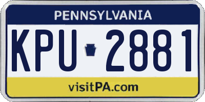 PA license plate KPU2881