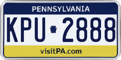 PA license plate KPU2888