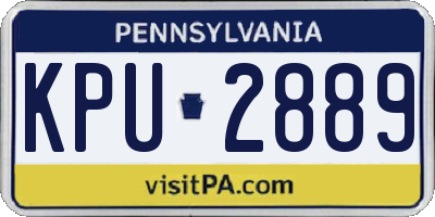 PA license plate KPU2889