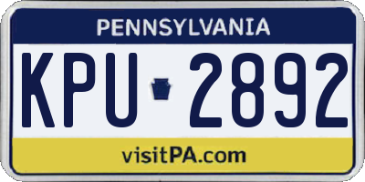 PA license plate KPU2892
