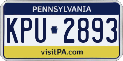 PA license plate KPU2893