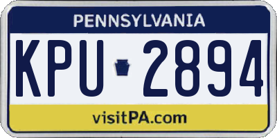 PA license plate KPU2894