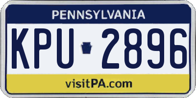 PA license plate KPU2896