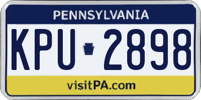 PA license plate KPU2898