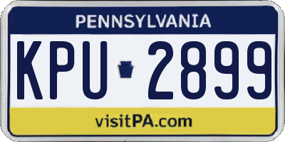 PA license plate KPU2899