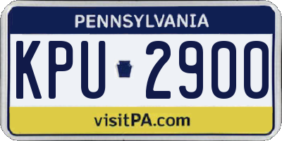 PA license plate KPU2900