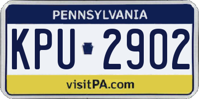 PA license plate KPU2902