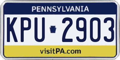 PA license plate KPU2903