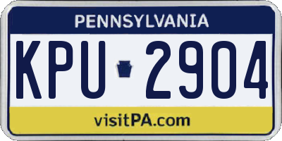 PA license plate KPU2904