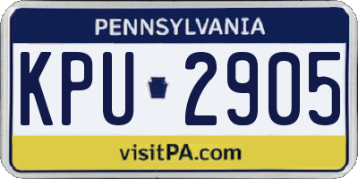 PA license plate KPU2905