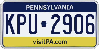 PA license plate KPU2906