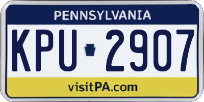 PA license plate KPU2907