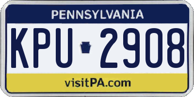 PA license plate KPU2908