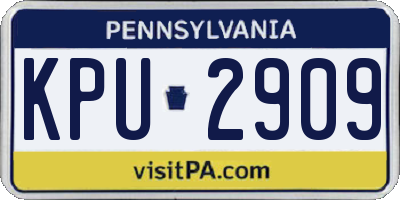 PA license plate KPU2909