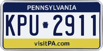 PA license plate KPU2911