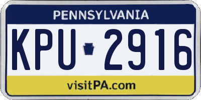 PA license plate KPU2916