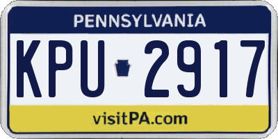 PA license plate KPU2917