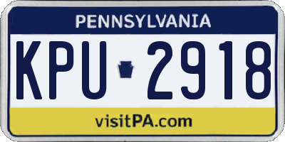 PA license plate KPU2918