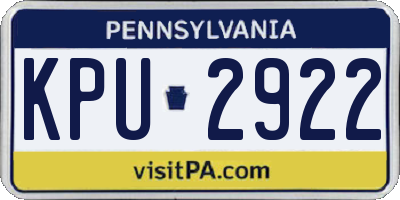 PA license plate KPU2922