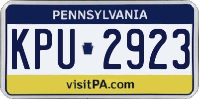 PA license plate KPU2923