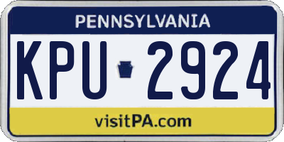 PA license plate KPU2924