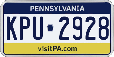 PA license plate KPU2928