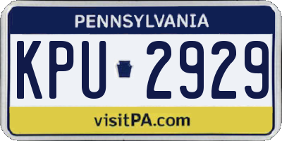 PA license plate KPU2929