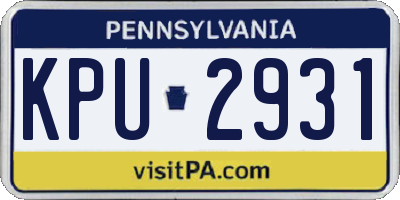 PA license plate KPU2931