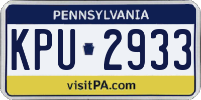 PA license plate KPU2933