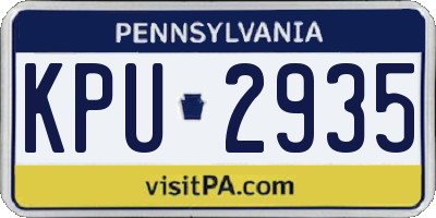 PA license plate KPU2935