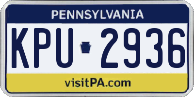PA license plate KPU2936