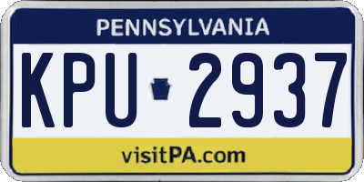 PA license plate KPU2937