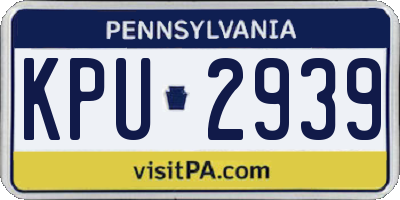 PA license plate KPU2939