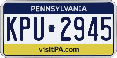 PA license plate KPU2945