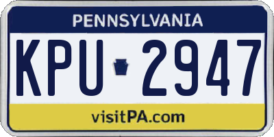PA license plate KPU2947