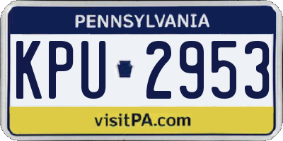 PA license plate KPU2953