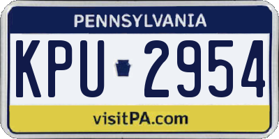 PA license plate KPU2954