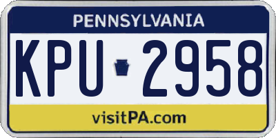 PA license plate KPU2958