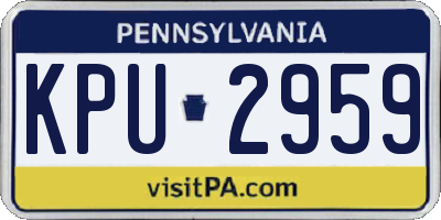 PA license plate KPU2959