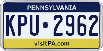 PA license plate KPU2962