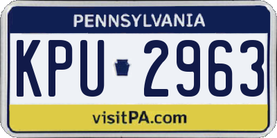 PA license plate KPU2963