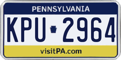 PA license plate KPU2964