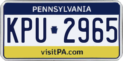 PA license plate KPU2965
